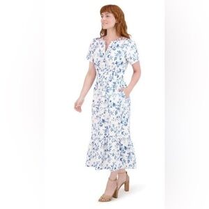 French Connection Blue and White Floral Maxi Dress